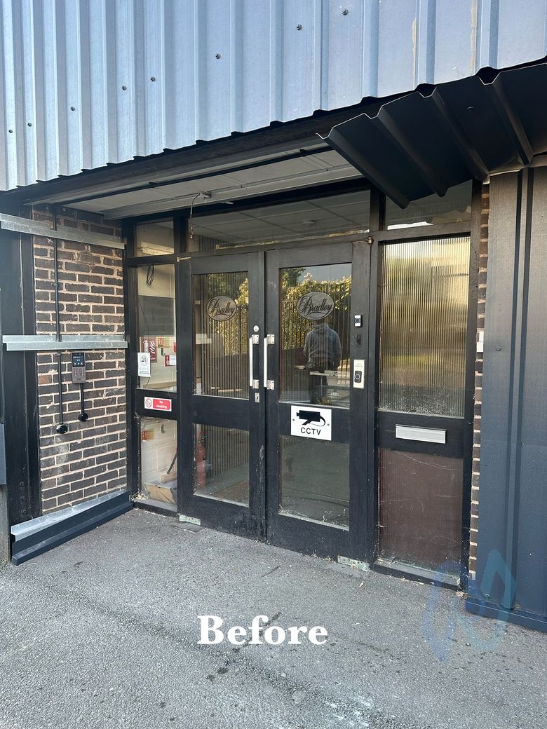 The old entrance doors before the project