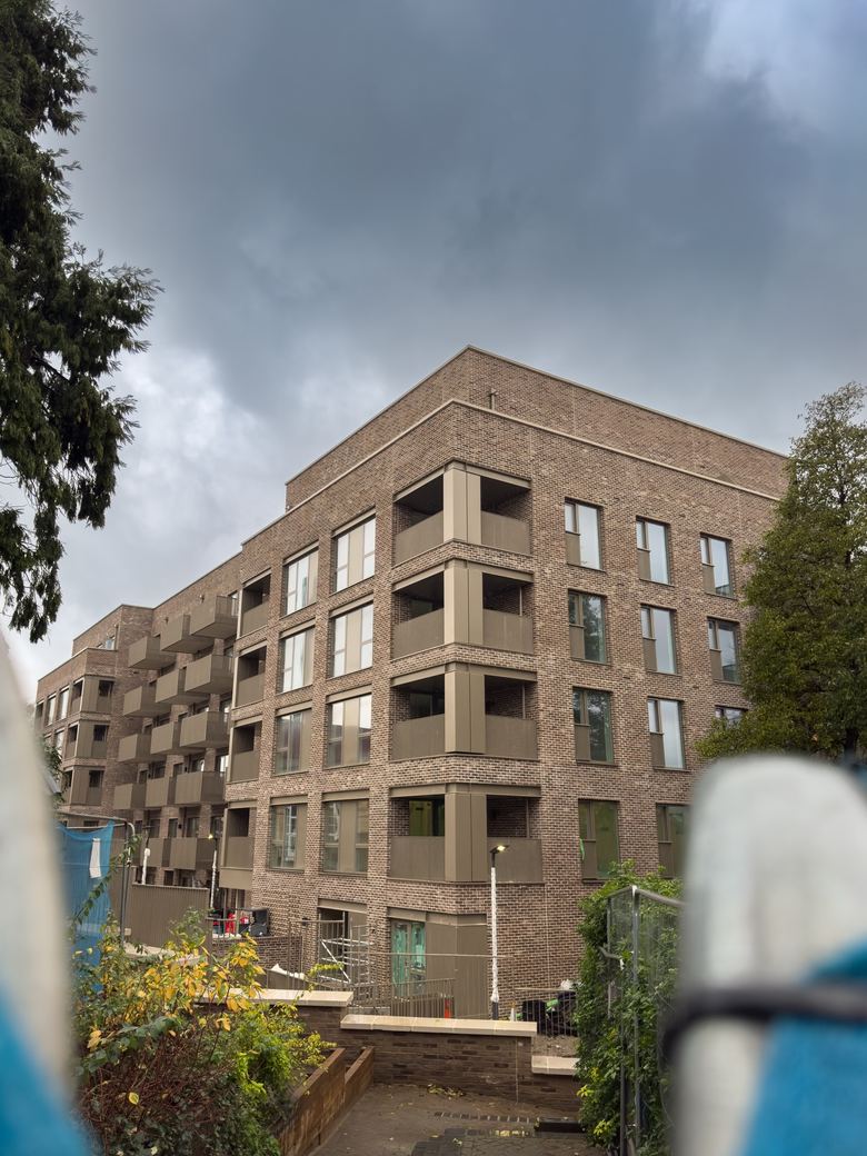The apartment blocks at handover
