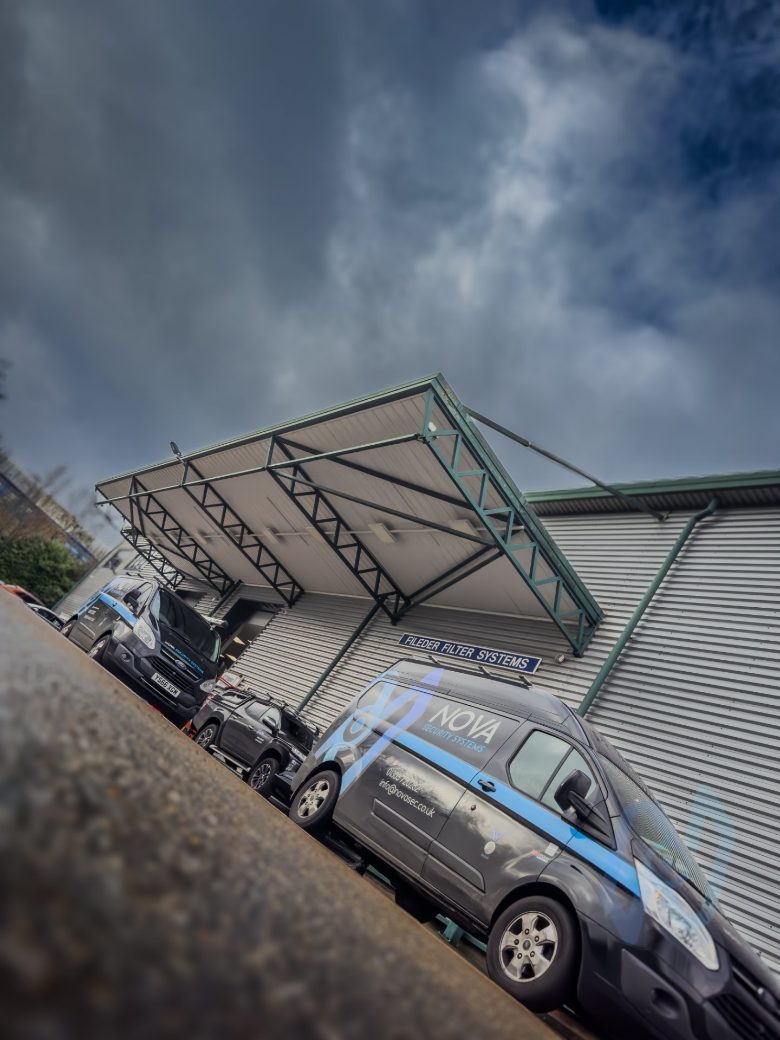 Nova Security Systems van at the Fileder Filter Systems loading bay