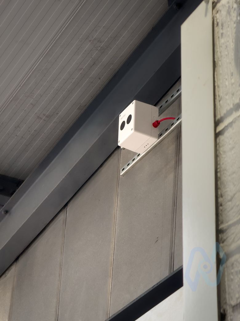 Fire Beam detector head under a pitched roof