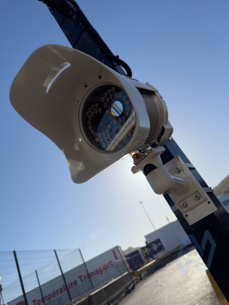 ANPR camera angled down at the truck lane